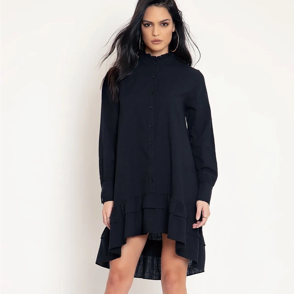 Blackmilk THE THRILL OF FRILL SHIRT DRESS - LIMITED